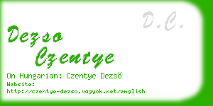 dezso czentye business card